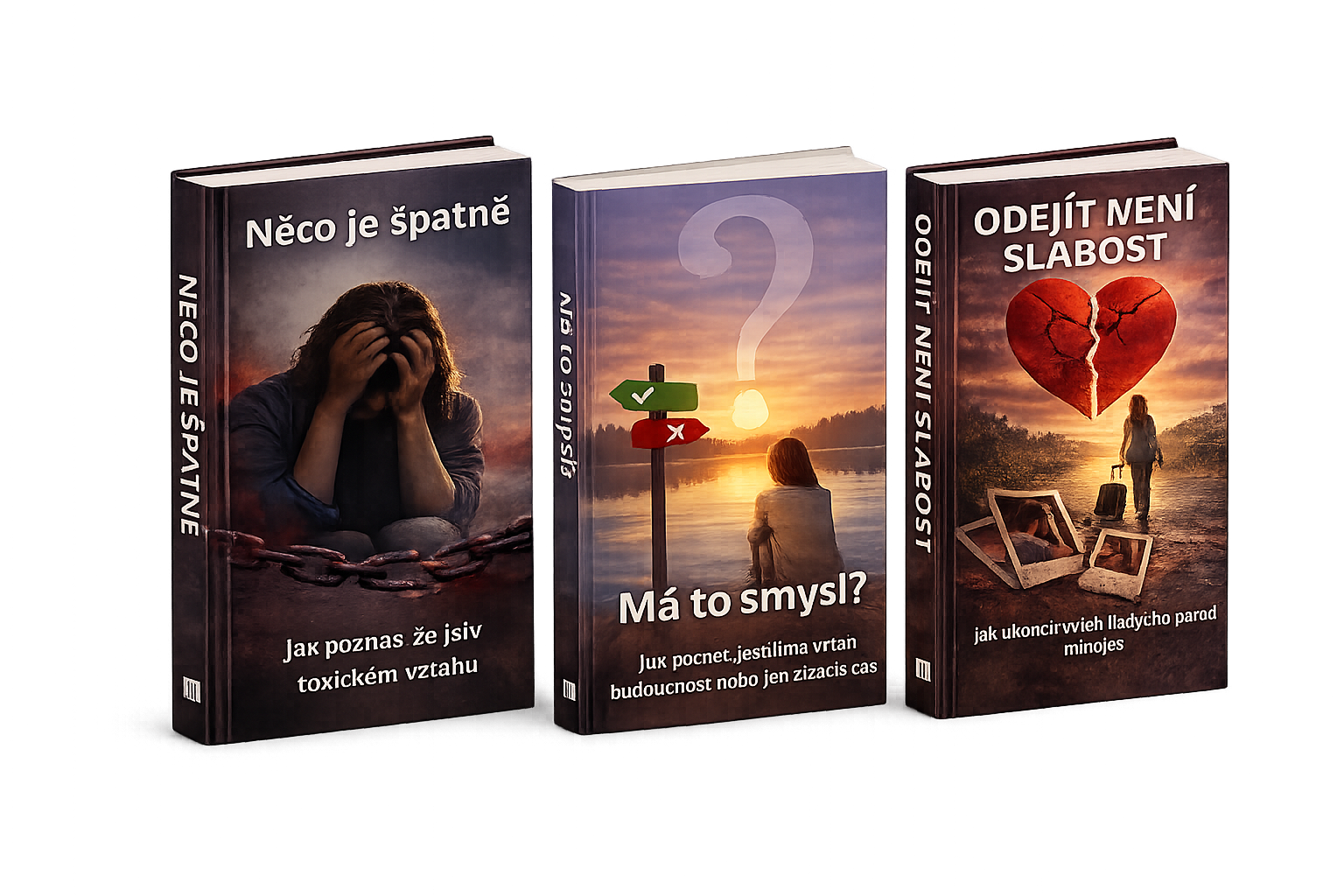 SADA TŘÍ E-KNIH - NĚCO JE ŠPATNĚ + MÁ TO SMYSL? + ODEJÍT NENÍ SLABOST